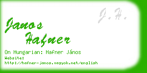 janos hafner business card